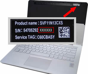 model and serial location